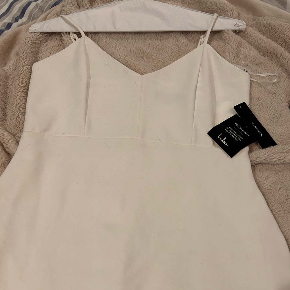 White spaghetti strap dress new with tags size Large